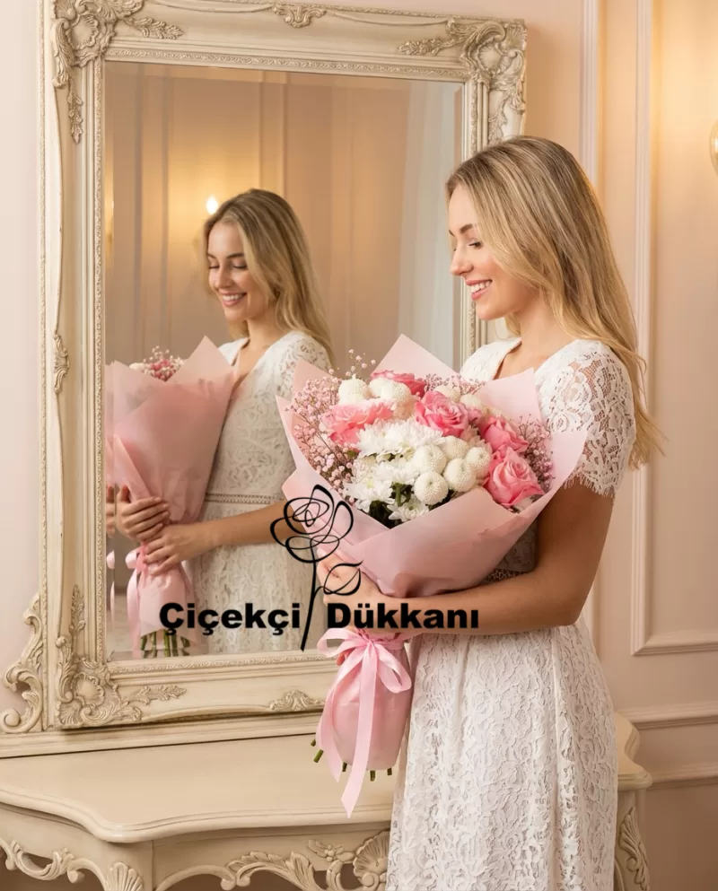 Pembe Beyaz Buket